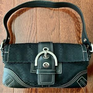 Coach Black Signature Small Shoulder Bag